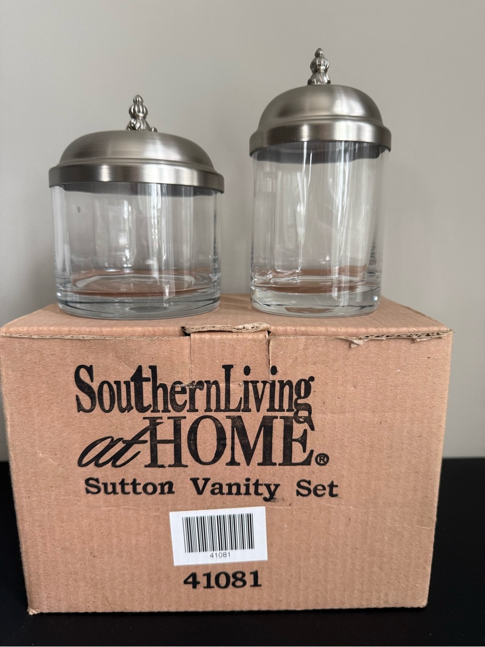 SLAH 2pc Sutton Collection Vanity Canisters EUC